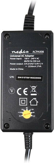 Nedis Universal Τροφοδοτικό 12V 2.25A με Ισχύ 27W με σετ βυσμάτων (ACPA008)