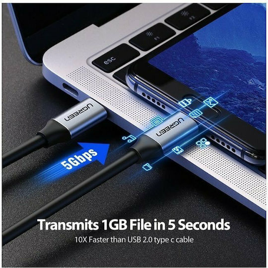 Ugreen USB 3.1 Video Cable USB-C Male - USB-C 60W PD Black 1.5m 50751