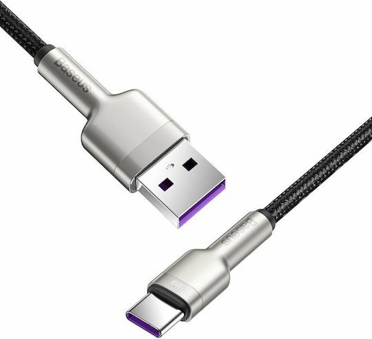 Baseus Cafule Braided USB 2.0 Cable USB-C male - USB-A 66W PD Μαύρο 2m CAKF000201