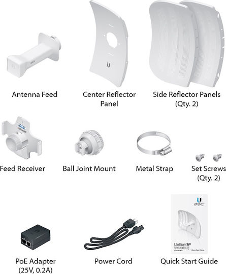 Ubiquiti Litebeam M5 Externă Antenă Wi-Fi WiFi Parabolică 23dBi cu conexiune Ethernet