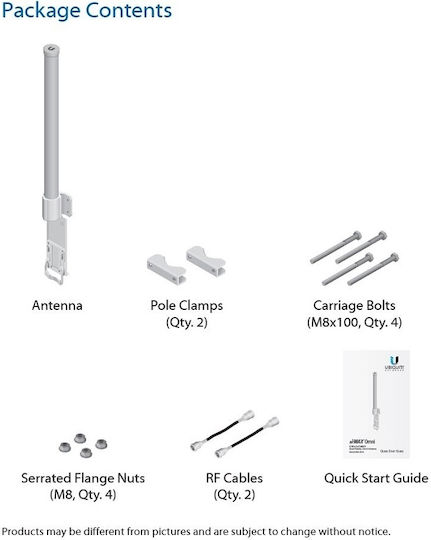 Ubiquiti airMAX Omni 5G13 Εξωτερική Κεραία WiFi Πανκατευθυντική 13dBi με σύνδεση SMA
