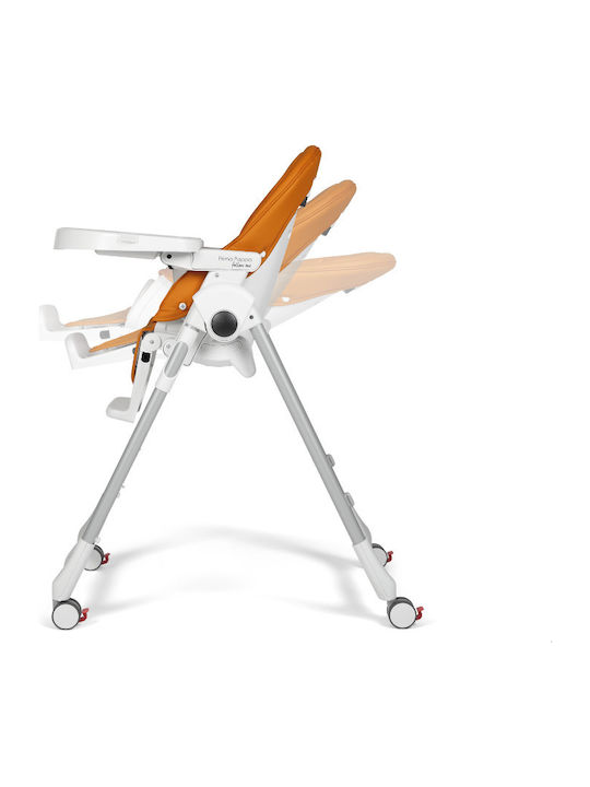 Peg Perego Prima Pappa Follow Me Αναδιπλούμενο Καρεκλάκι Φαγητού με Ρυθμιζόμενο Ύψος Γκρι