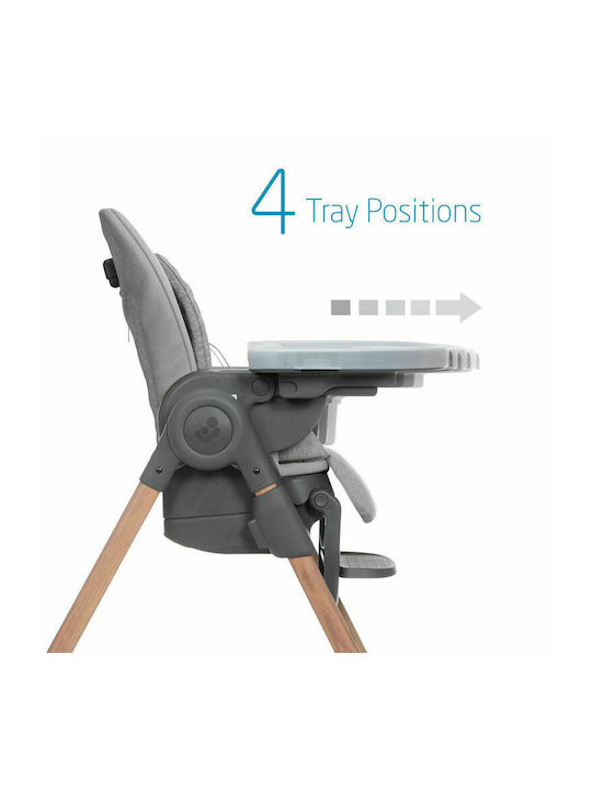 Maxi-Cosi Minla Foldable Highchair 6 in 1 with Metal Frame & Fabric Seat Gray