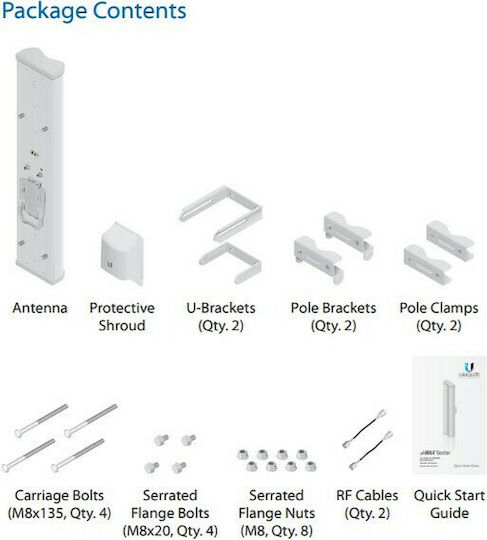 Ubiquiti AirMax BaseStation 2G16-90 External WiFi Sectorial Antenna 17dBi AM-2G16-90