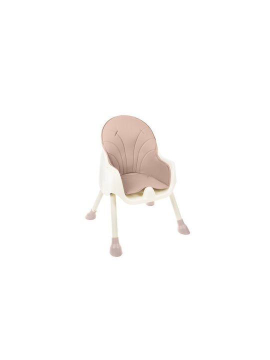 Kruzzel Highchair 3 in 1 with Metal Frame & Leatherette Seat Pink