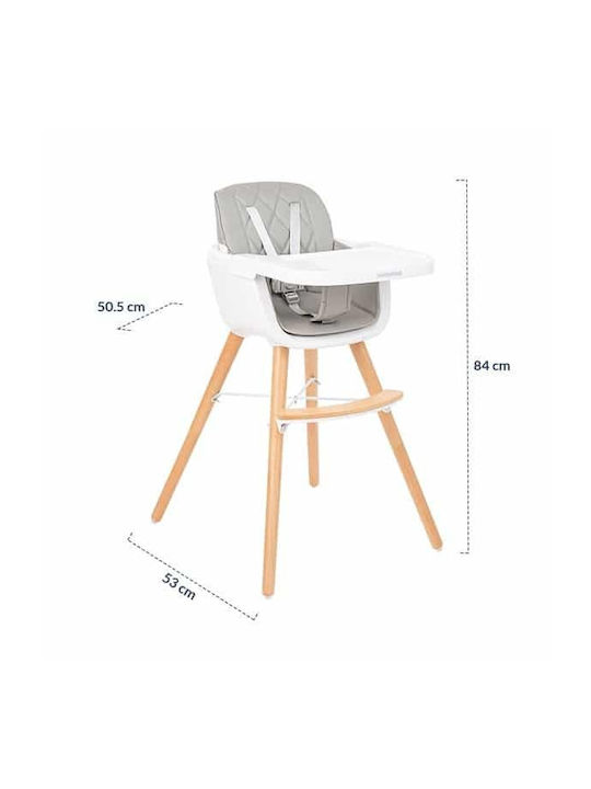 Kikka Boo Woody Highchair 2 in 1 & Leatherette Seat Mint