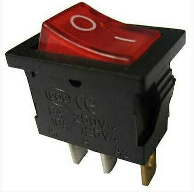 On-Off switch Rocker with Lighting Red 1pcs