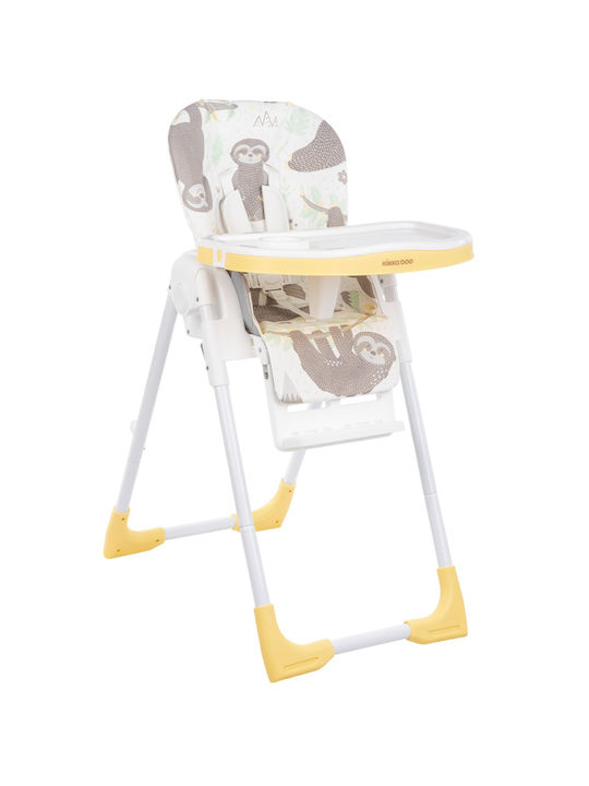 Kikka Boo Vitto Highchair with Metal Frame & Leatherette Seat Yellow Sloth