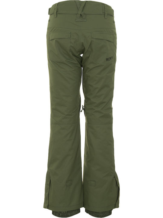 Roxy Backyard ERJTP03127-GQQ0 Pantaloni de schi și snowboard pentru femei Ski & Snowboard Verde