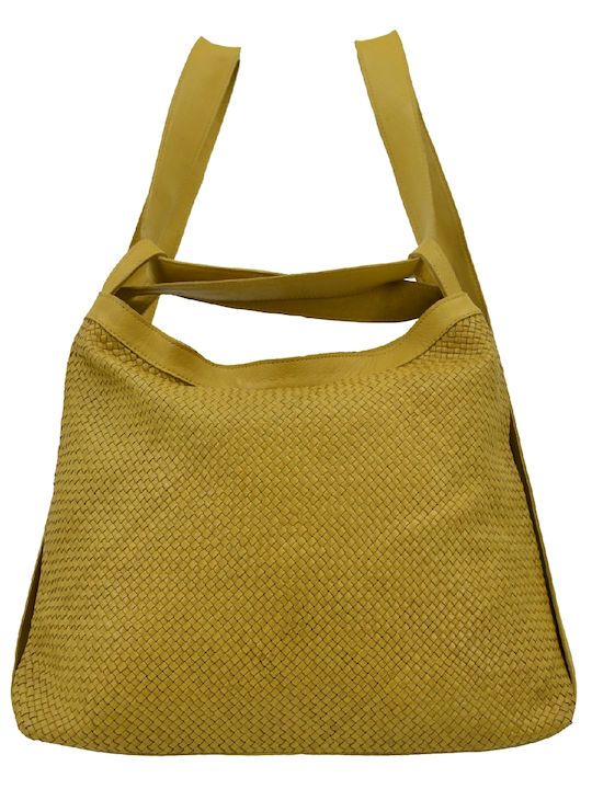 Leather 100 WOMEN'S LEATHER BAG (BACK PACK) CODE: 04-BAG-ILBS-6199 (D.YELLOW)