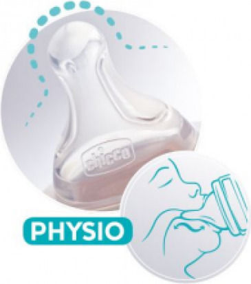 Chicco Physio Silicone Baby Bottle Teats Food Flow for 6+ months 2pcs
