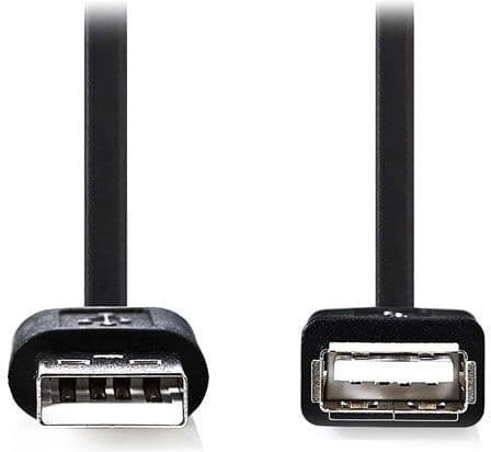 Nedis USB 2.0 Cable USB-A male - USB-A female Μαύρο 2m CCGB60010BK20
