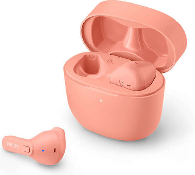 Philips TAT2236 Earbud Bluetooth Handsfree Ακουστικά με Θήκη Φόρτισης Light Pink