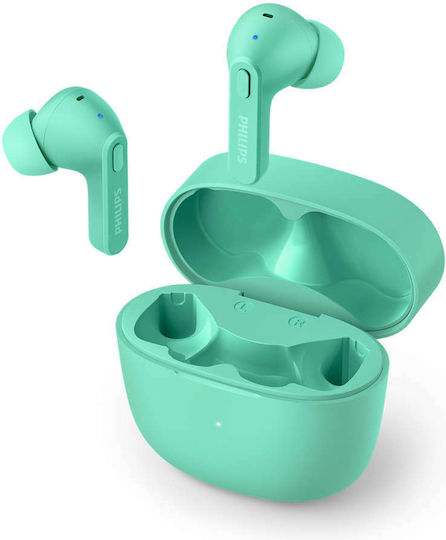 Philips TAT2206 In-ear Bluetooth Handsfree Ακουστικά με Θήκη Φόρτισης Τιρκουάζ