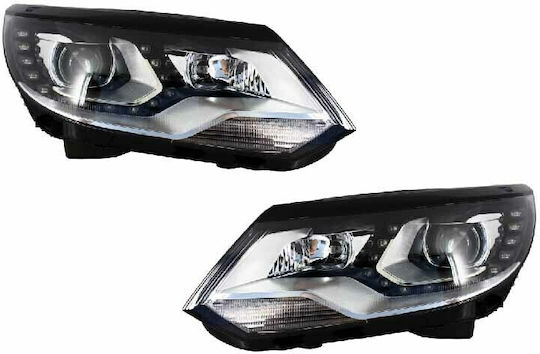 Carner Front Lights Led for Volkswagen Tiguan mk1 Facelift Black 2012-2015 2pcs