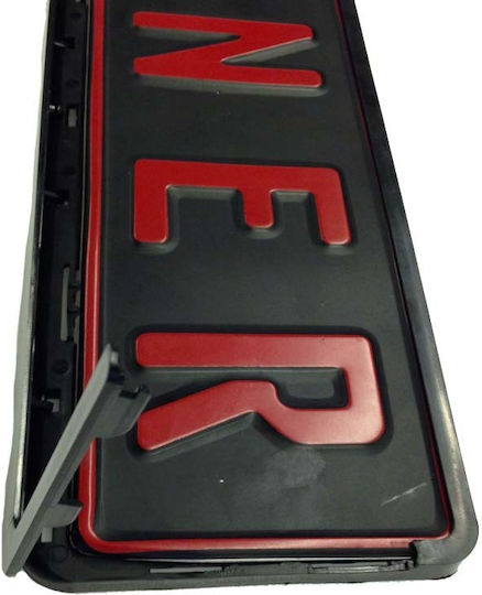 Auto Gs Safeclip Car License Plate Frame Plastic Black 1pcs
