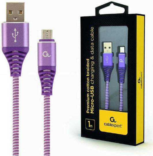 Gembird Geflochten USB 2.0 auf Micro-USB-Kabel Lila 1m (CC-USB2B-AMMBM-1M-PW) 1Stück