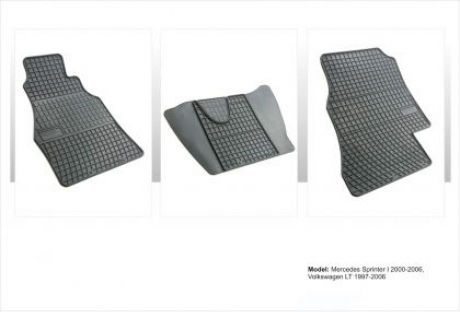 Frogum Set of Front and Rear Mats 3pcs for Mercedes-Benz Sprinter 1995-2006 Black