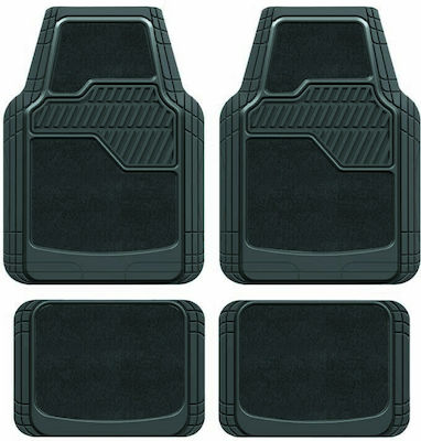 Auto Gs Set of Front and Rear Mats Universal 4pcs from Carpet Black