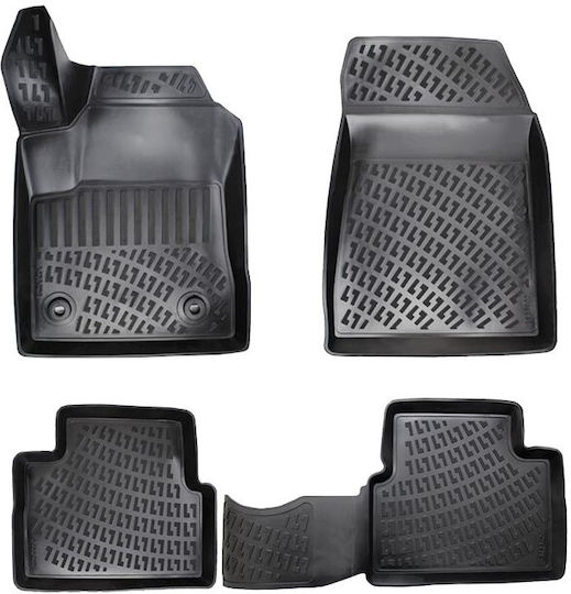 Rizline Set of Front and Rear Mats 4pcs Tray Type for Alfa Romeo Giulietta 2019 Black
