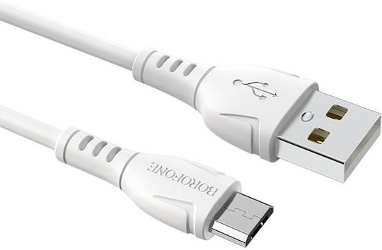 Borofone BX51 Triumph Regular USB 2.0 spre micro USB Cablu Alb 1m 1buc