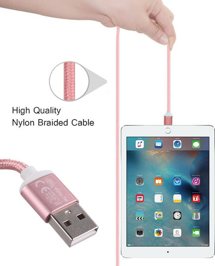 Volte-Tel 1m Braided / Magnetic USB 2.0 to micro USB Cable Pink (8228353)