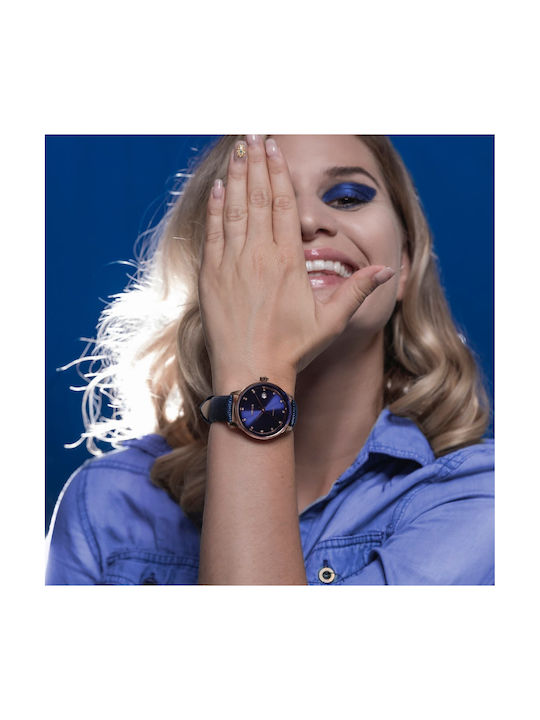 Jowissa Tiro Swiss Uhr mit Marineblau Stoffarmband