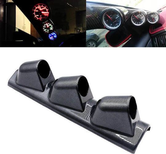 Auto Gs Prosport Car Column Triple Instrument Mount 52mm Carbon Type