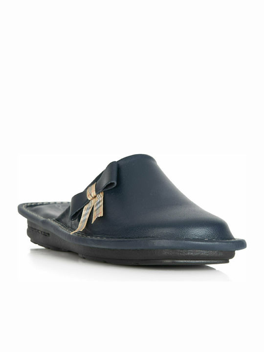 Castor Anatomic Anatomic Leather Women's Slippers In Navy Blue Colour