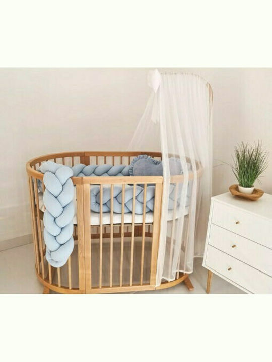 IngVart Babybett Multifunktional Smart Round Oak für Matratze 60x125cm