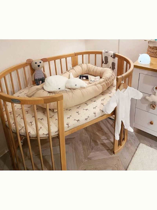 IngVart Babybett Multifunktional Smart Round Oak für Matratze 60x125cm