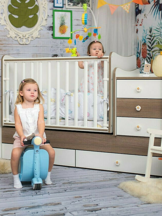 Lorelli Πολυμορφική Κούνια Trend Plus White & Artwood με Συρτάρι