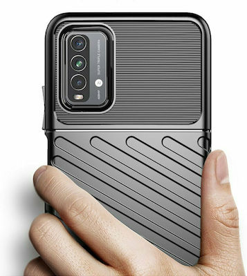 Hurtel Thunder Tough Rugged Back Cover Σιλικόνης Ανθεκτική Μαύρο (Poco M3 / Redmi 9T)