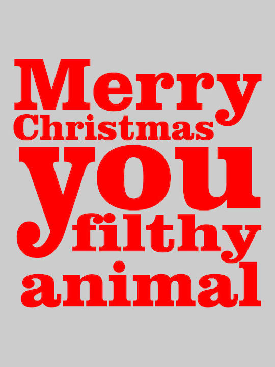 Merry Christmas You Filthy Animal Femeiesc Hanorace Alb