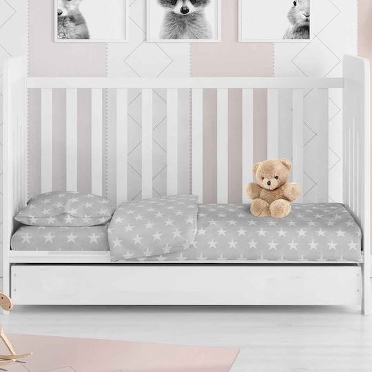 Dimcol Βρεφική Παπλωματοθήκη Star 35 Grey 120x160εκ.
