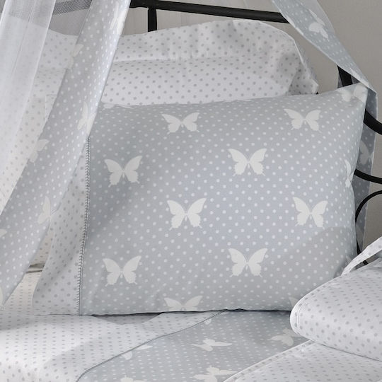 Down Town Home Baby Bettbezug Set mit Kissenbezug Gray 105x150cm.