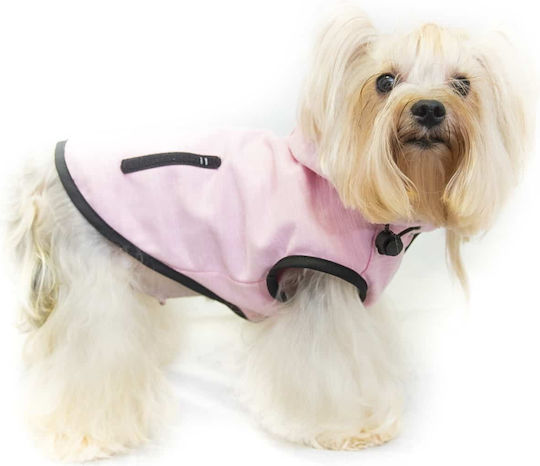 Pet Camelot Hundemantel Kapuzen Rosa mit Rückenlänge 35 cm.