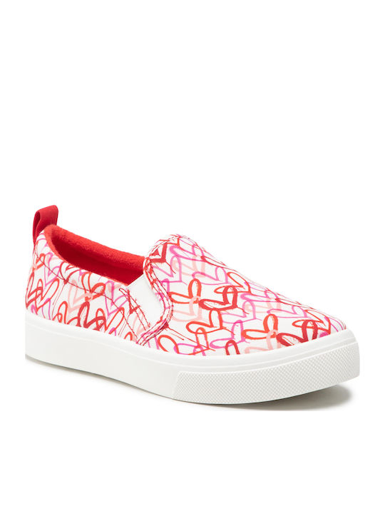 Poppy Γυναικεία Slip-On Πάνινα White / Red / Pink