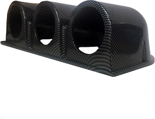 Auto Gauge Βάση Οργάνων Αυτοκινήτου Τριπλή 3 x 52mm Carbon