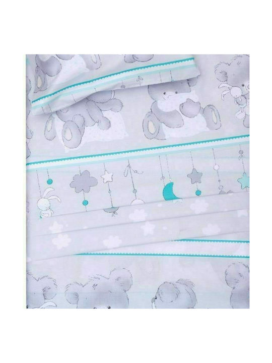Viopros Baby Bettbezug Set mit Kissenbezug Freddy Gray 120x160cm.