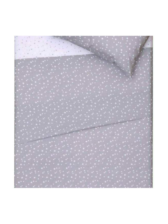 Viopros Set Copertă de Pătuț cu Față de Pernă Addison Gri 120x160cm.