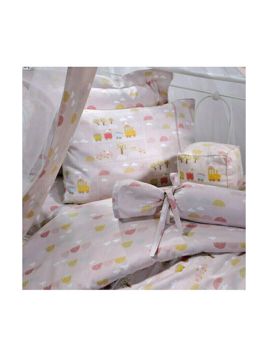 Down Town Home Baby Bettbezug Set mit Kissenbezug Rosa 105x150cm.
