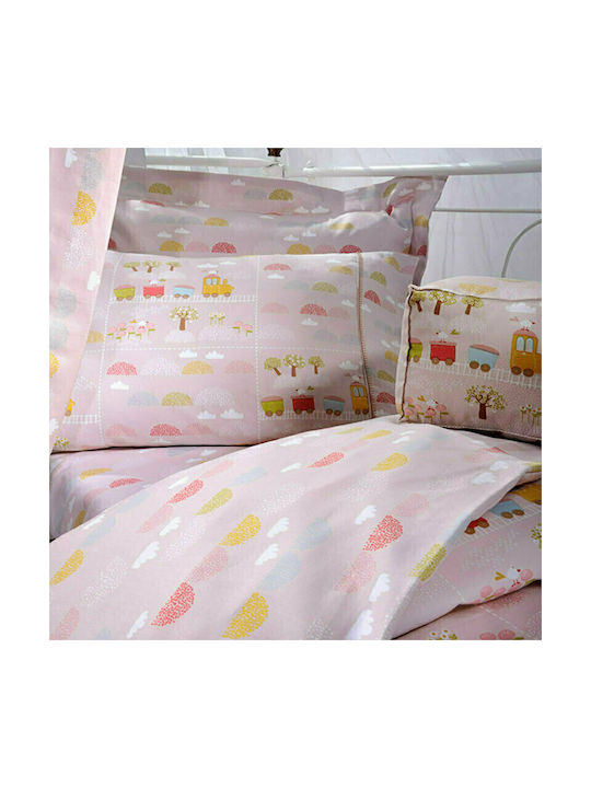 Down Town Home Baby Duvet Cover Set With Pillowcase Pink 105x150cm