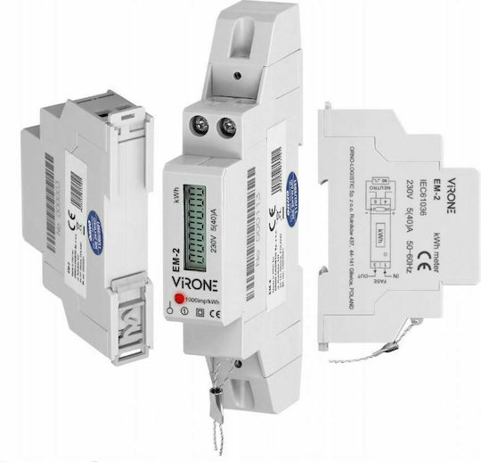 Orno Virone Kilowatt Meter Electric Panel Digital Rail Single Phase EM-2