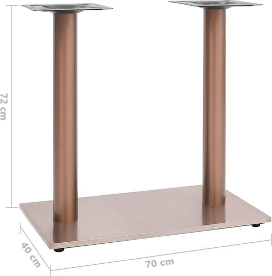 vidaXL Bistro Стойка за маса от Метал в Бронзов Цвят 70x40x72см