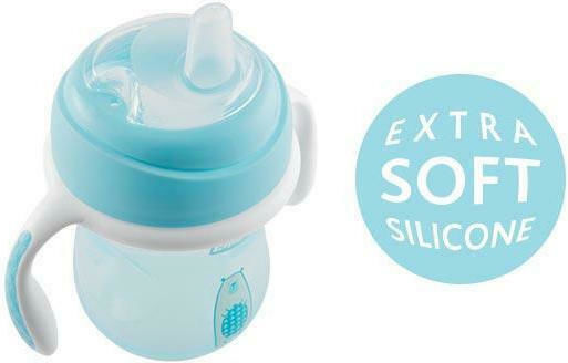 Chicco Transition Cup Lern-Trinkflasche Kunststoff mit Griffen Hellblau für 4m+m+ 200ml 06911-20