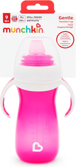 Munchkin Gentle First Cup Tall Training Sippy Cup Plastic with Handles Pink for 9m+ 300ml