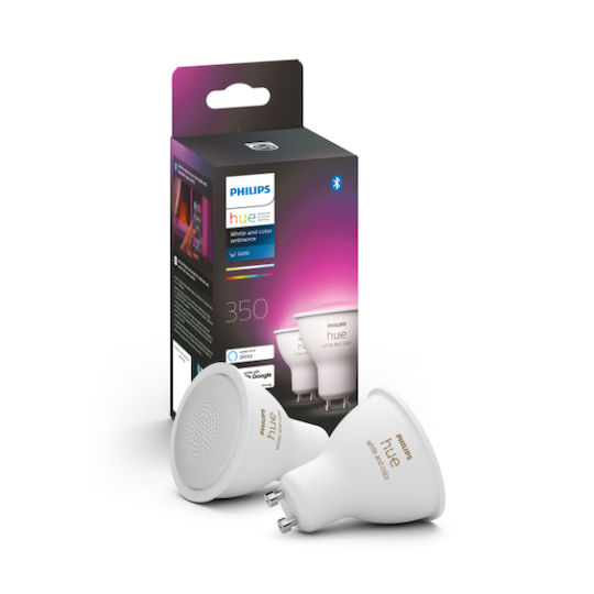 Philips Smart Bulbs LED 4.3W for GU10 Socket RGBW 2 Pieces