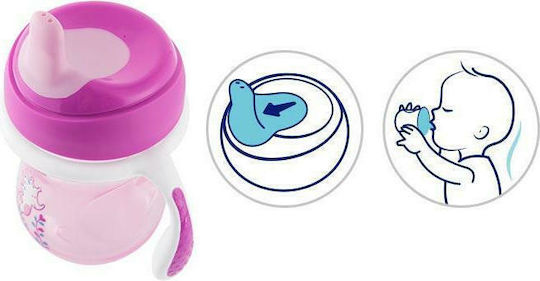 Chicco Training Cup Baby Sippy Cup Plastic with Handles Light Blue Crocodile for 6m+ 200ml