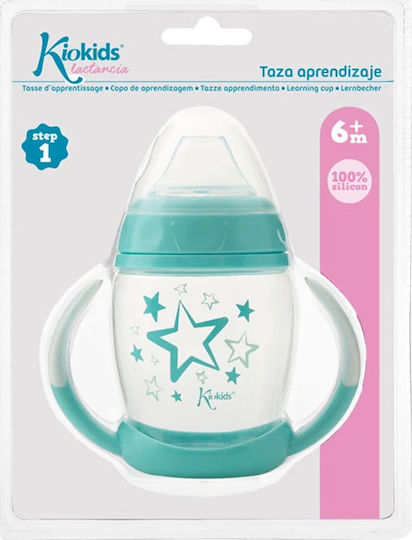 Kiokids Star Cana de antrenament pentru bebeluși Plastic cu mânere Verde pentru 6m+m+ 270ml